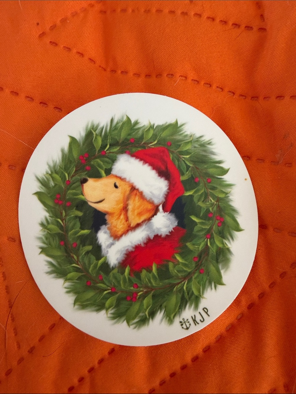 Kiel James Patrick Dog Santa Sticker